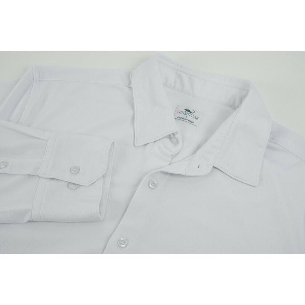 Versattire The Versatile Men's XL Long Sleeve White‎ Performance Button Up Shirt